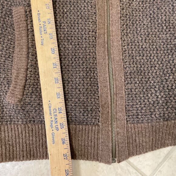 VTG. Gap lambswool cardigan knit grandpa Sweater Men XL Brown pockets Bloke core - Picture 11 of 16